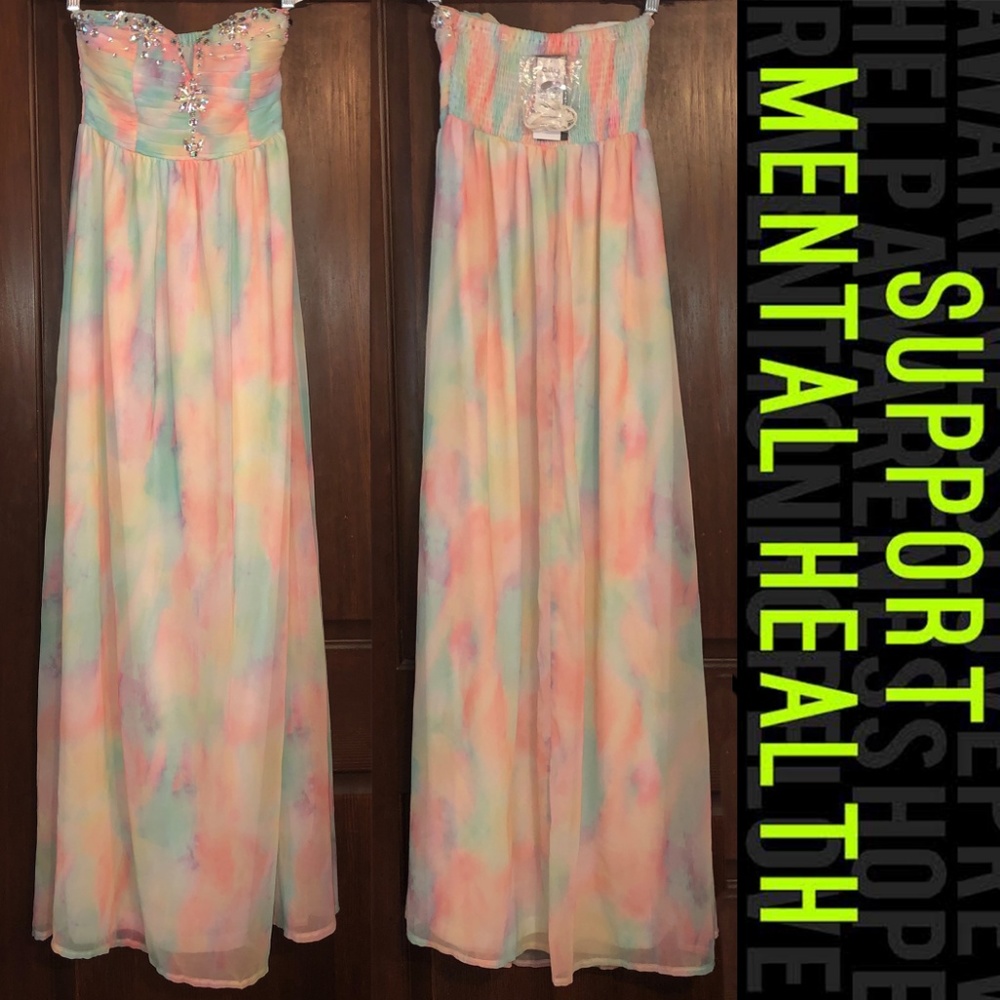 NWT Ally Pastel Painted Gown